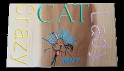 Item G - Wooden 'Crazy Cat Lady' Plaque